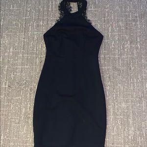 Tight black mini dress
